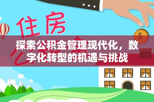 宁德探索公积金管理现代化，数字化转型的机遇与挑战