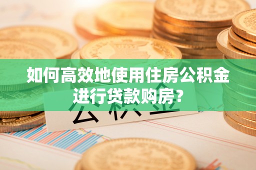 宁德如何高效地使用住房公积金进行贷款购房？